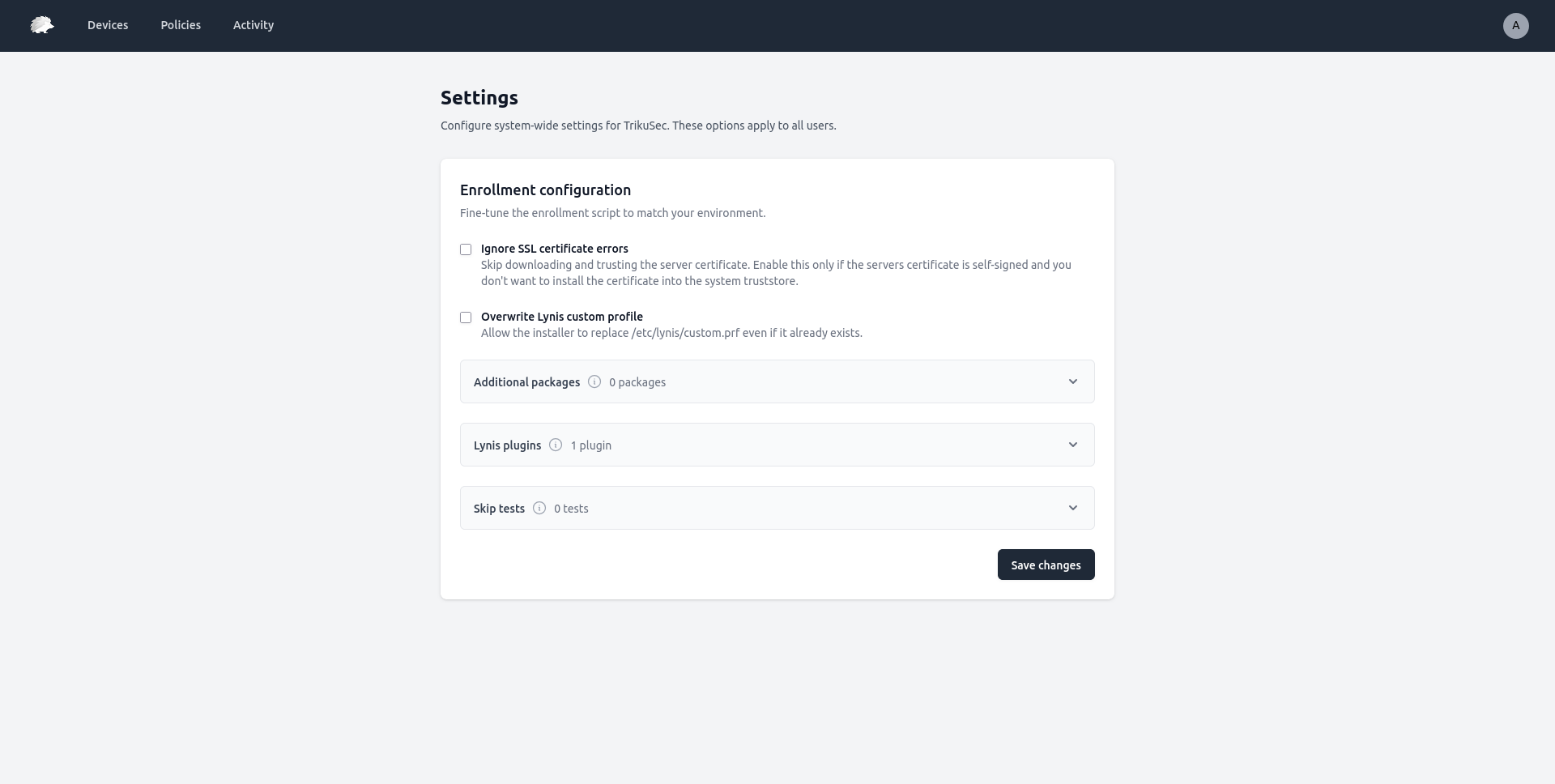 Enrollment Configuration